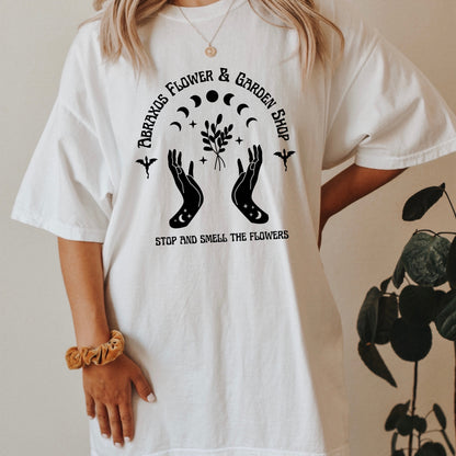 Abraxos Flower & Garden Shoppe White Comfort Colours T-Shirt Ink & Stories