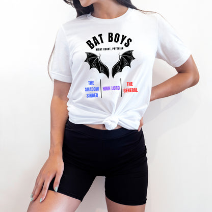 ACOTAR Bat Boys Band White T-Shirt Model