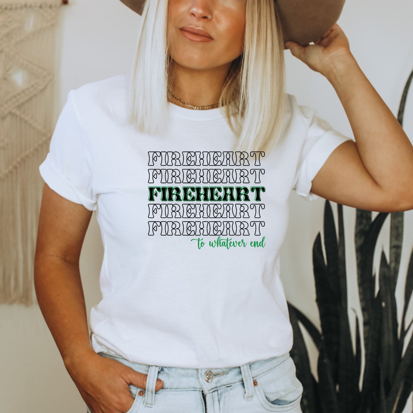 Fireheart Repeated White T-Shirt