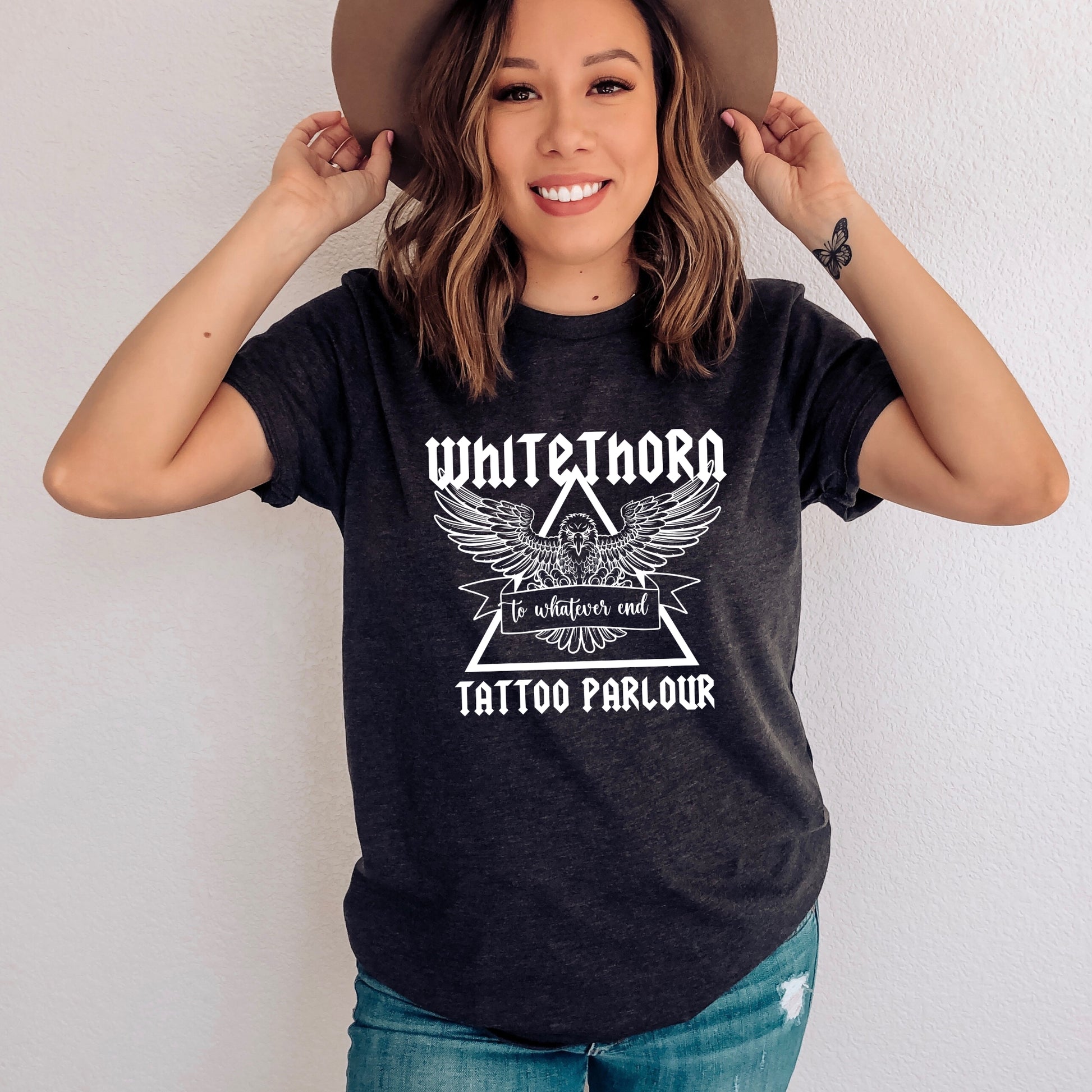 Whitethorn Tattoo Parlour Dark Grey Heather T-Shirt Ink & Stories