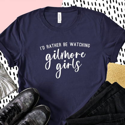 I'd rather be watching Gilmore Girls Navy T-Shirt