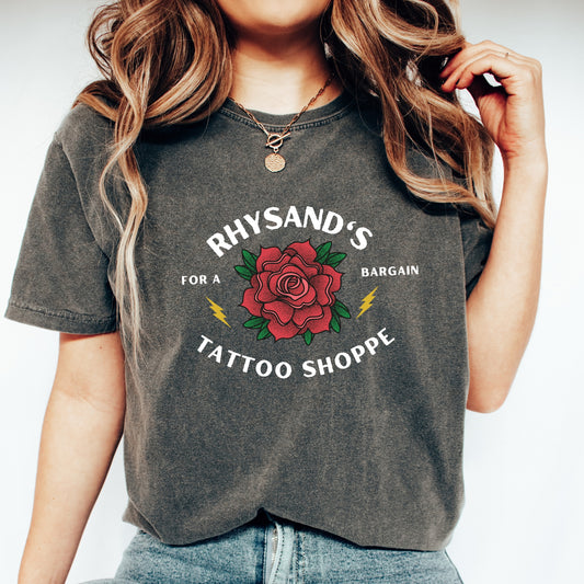 Rhysand's Tattoo Shoppe Black Pepper Comfort Colors T-Shirt