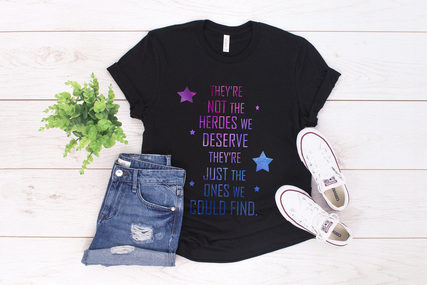 Aurora Rising Galaxy Quote T-Shirt Black