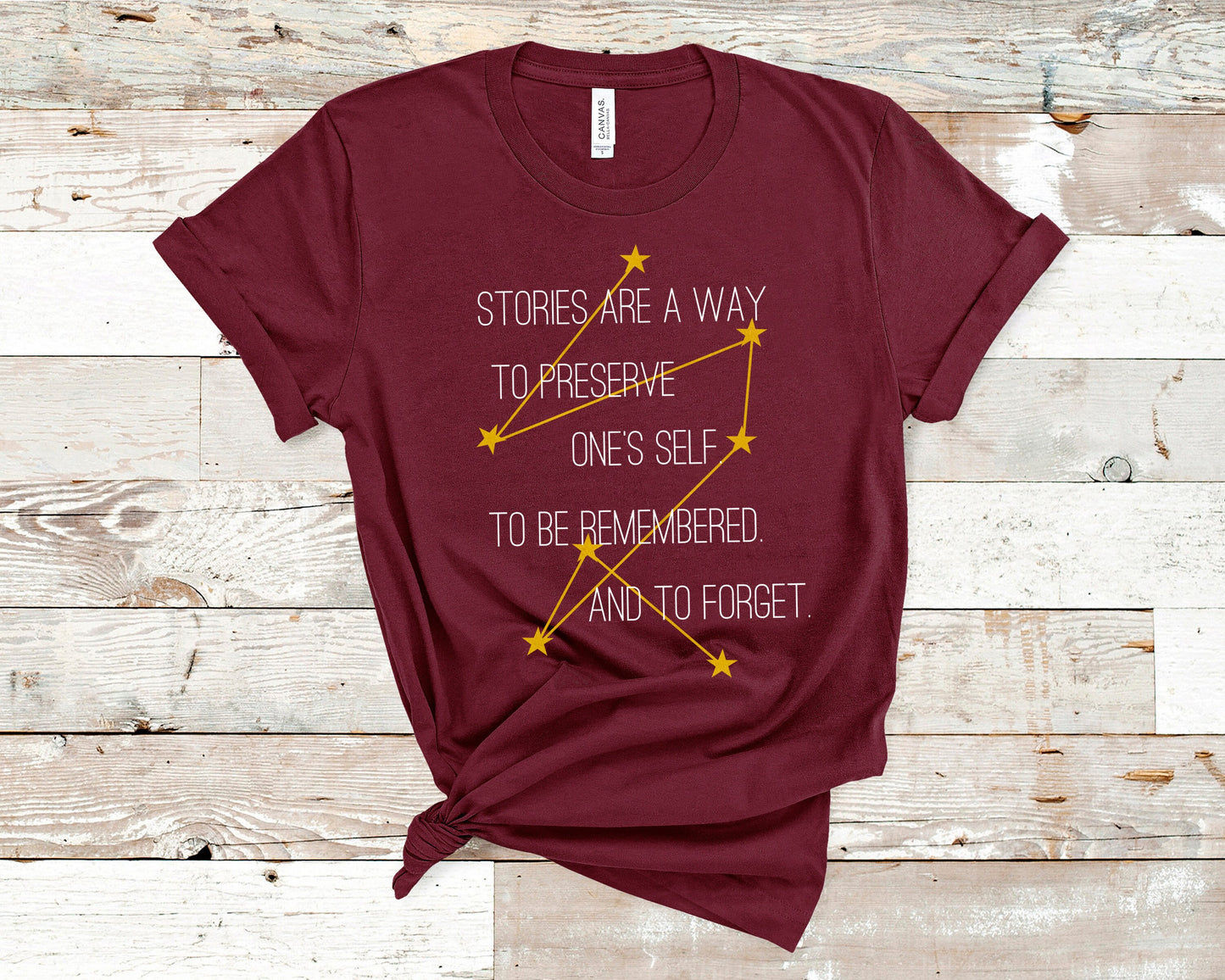 Addie LaRue Stories Quote T-Shirt Maroon