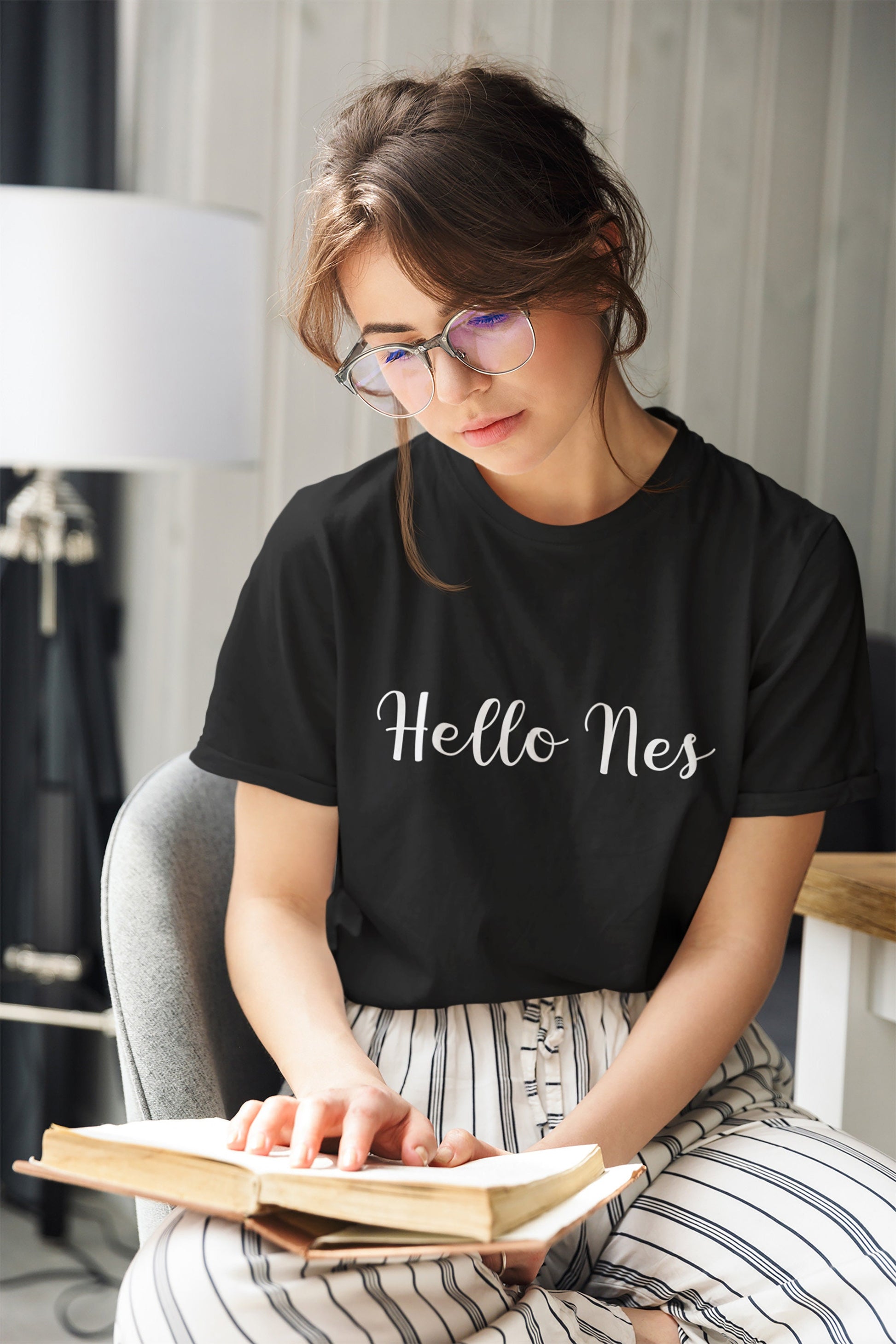 Hello Nes ACOSF Black Shirt Ink and Stories