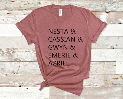 Nesta's squad heather mauve shirt ink and stories