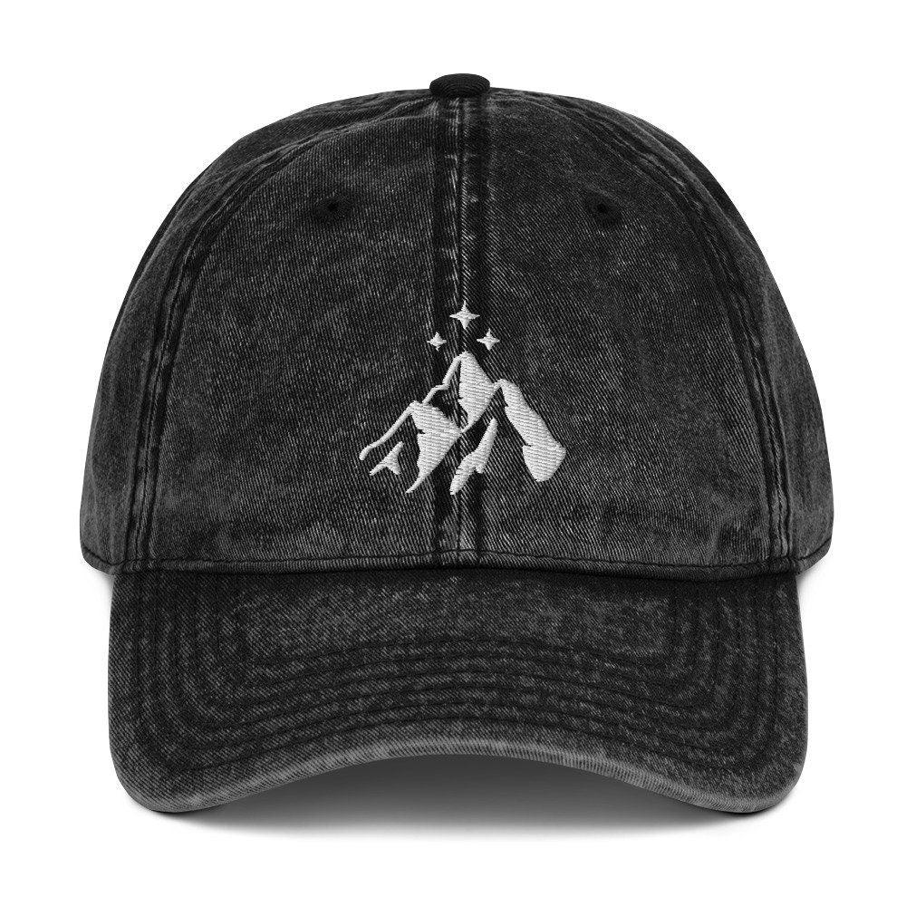 ACOTAR Night Court Mountains Black Distressed Hat
