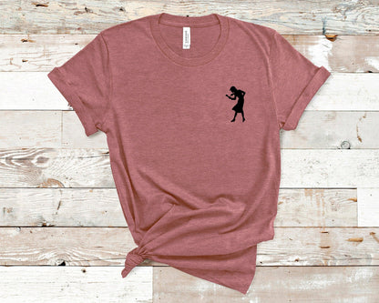 Nancy Drew pocket silhouette Heather Mauve Shirt ink and stories