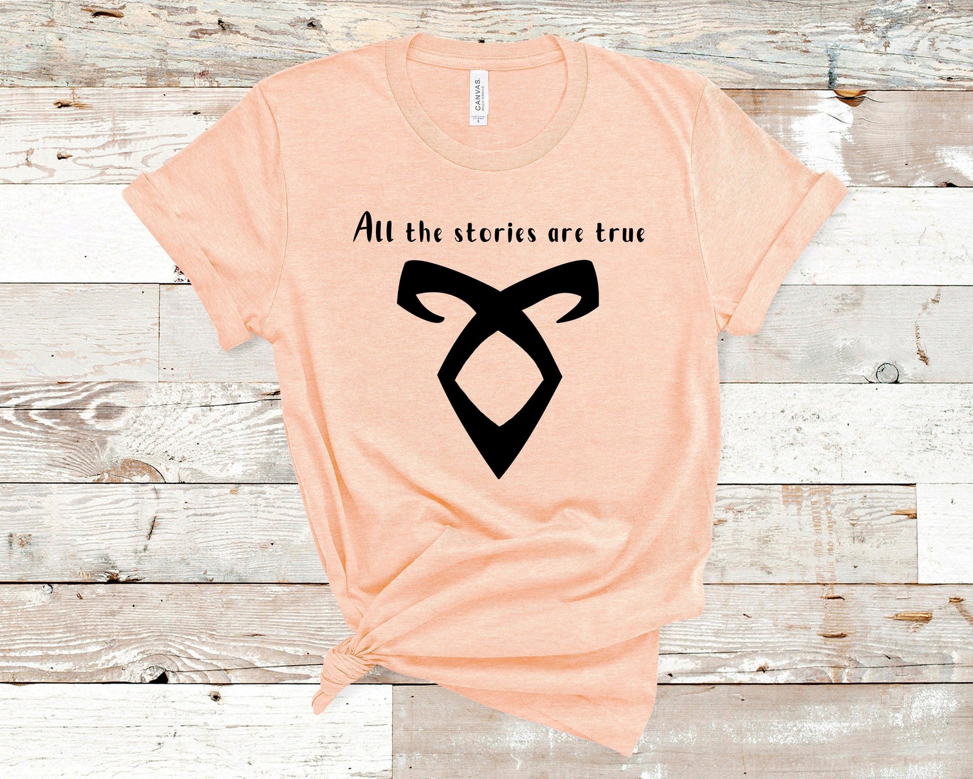 All the stories are true Mortal Instruments T-Shirt Heather Peach