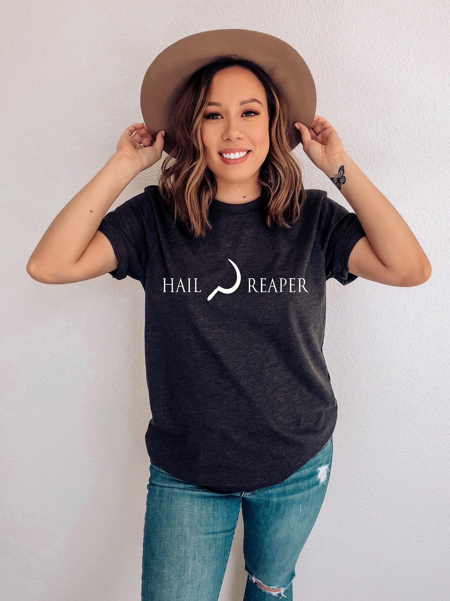 Hail Reaper Dark grey heather shirt ink and stories