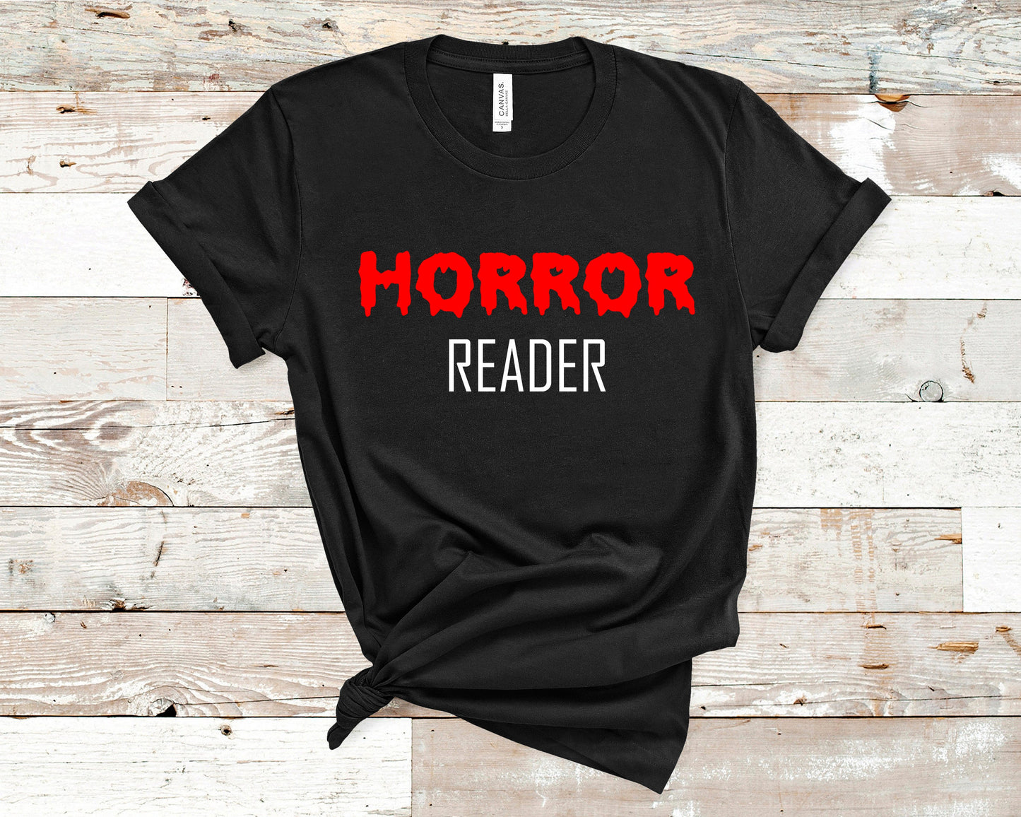 Horror Reader Black Shirt Mockup Ink and Stories