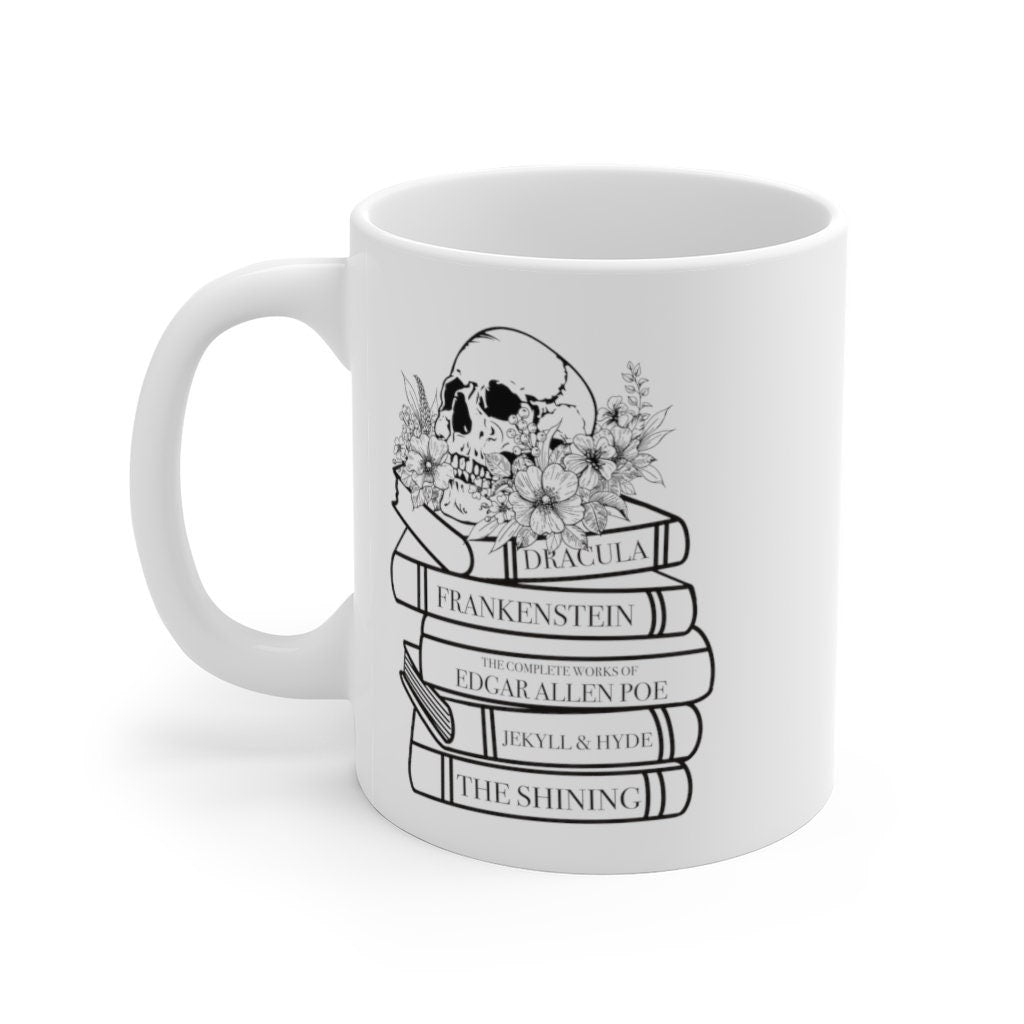 Horror book stack Mug Ink and Stories2 Mockup