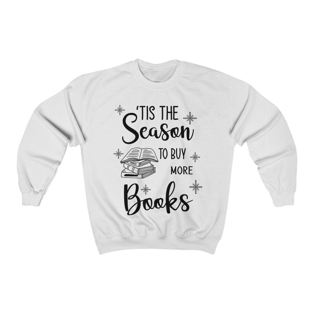 Bookish Christmas Sweatshirt White Flatlay