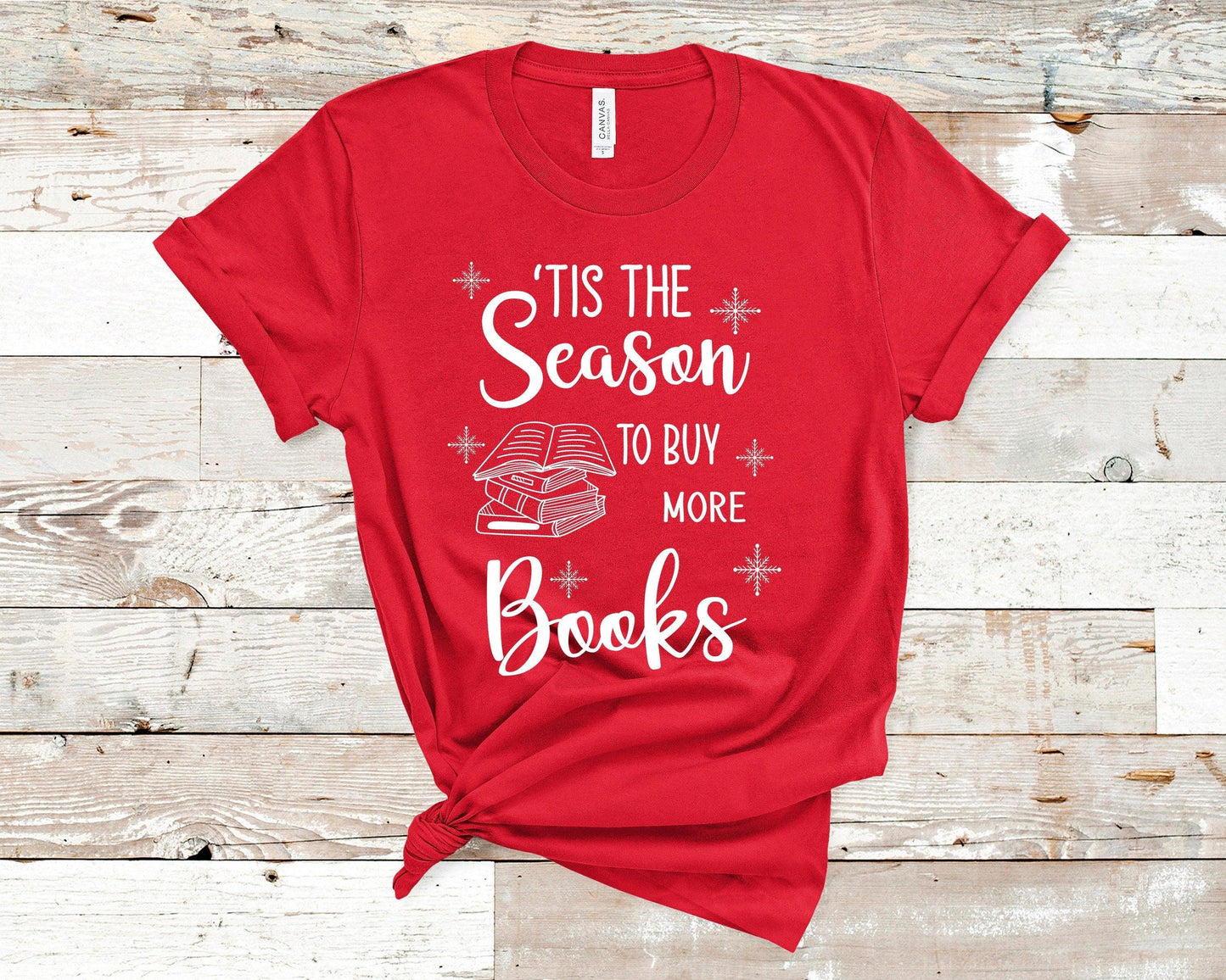 Bookish Christmas T-Shirt Red