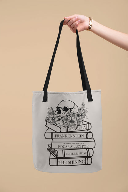 Horror novels tote bag mock up Ink and Stories 3