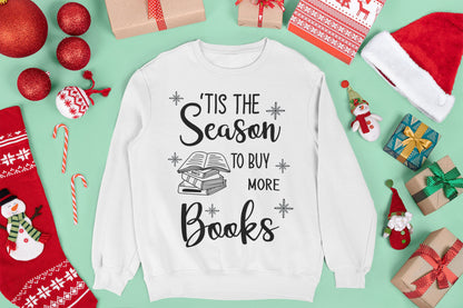 Bookish Christmas Sweatshirt White mockup