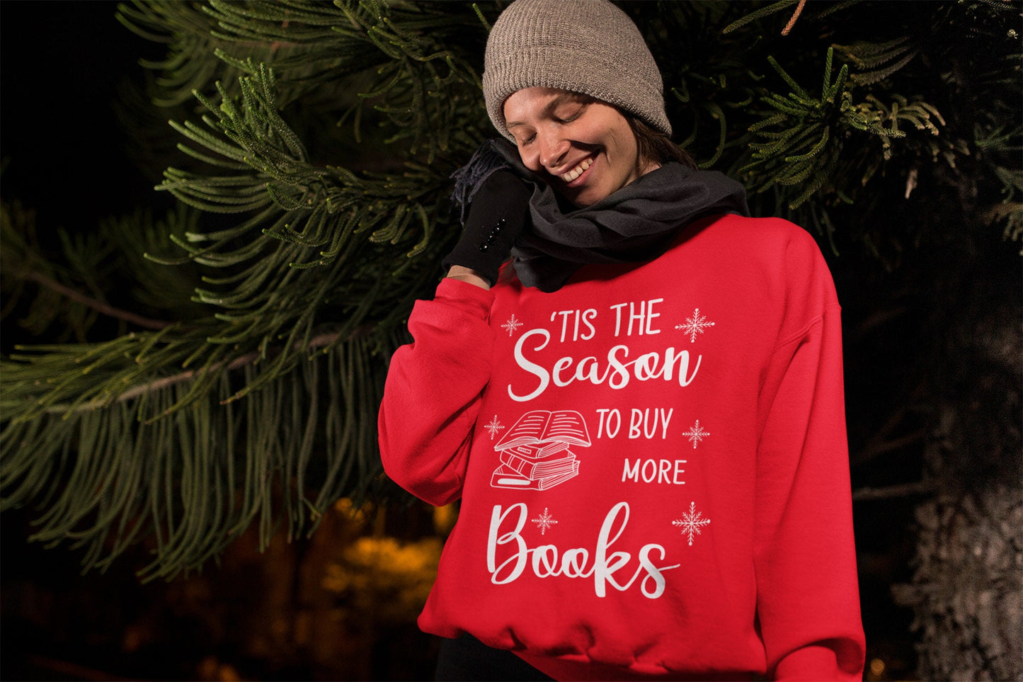 Bookish Christmas Sweatshirt Red