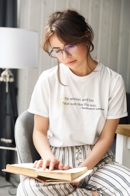 Ink and Stories He smiled quote shirt white shirt