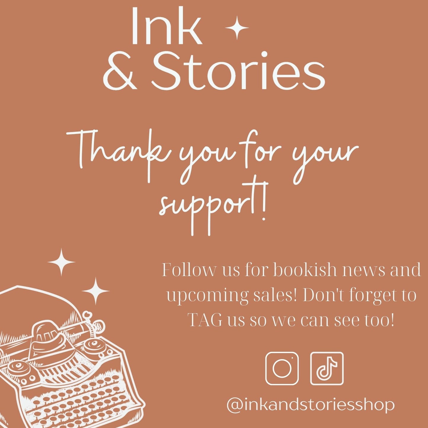 Ink and Stories social media thank you cardf