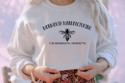 Monmouth Manufacturing White sweatshirt Ink and Stories