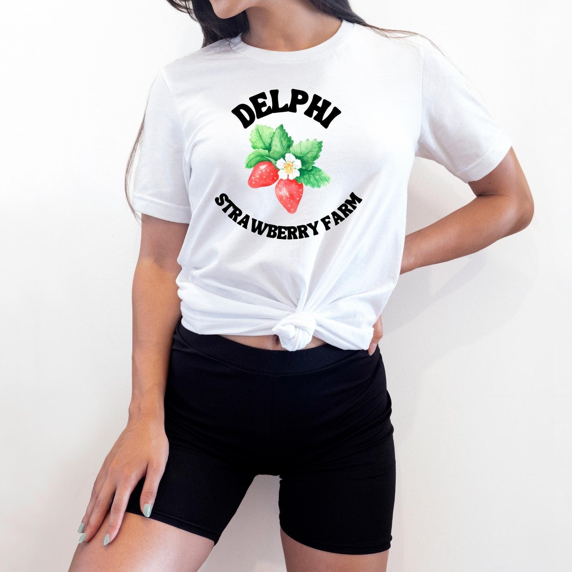 Delphi Strawberry Farm Ink and Stories White shirt
