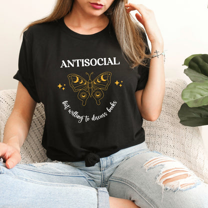 Antisocial Butterfly Black Shirt Ink and Stories